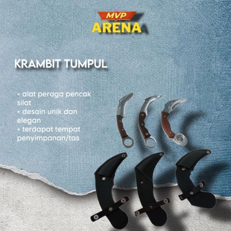 Alat peraga silat Model karambit tumpul hanya untuk latihan silat model stainless