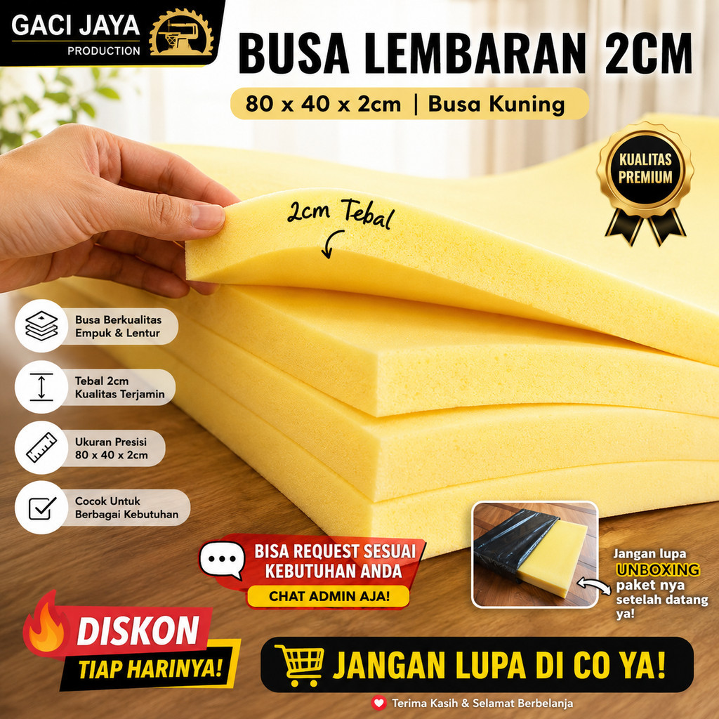 busa lembaran tebal 4 cm busa kuning