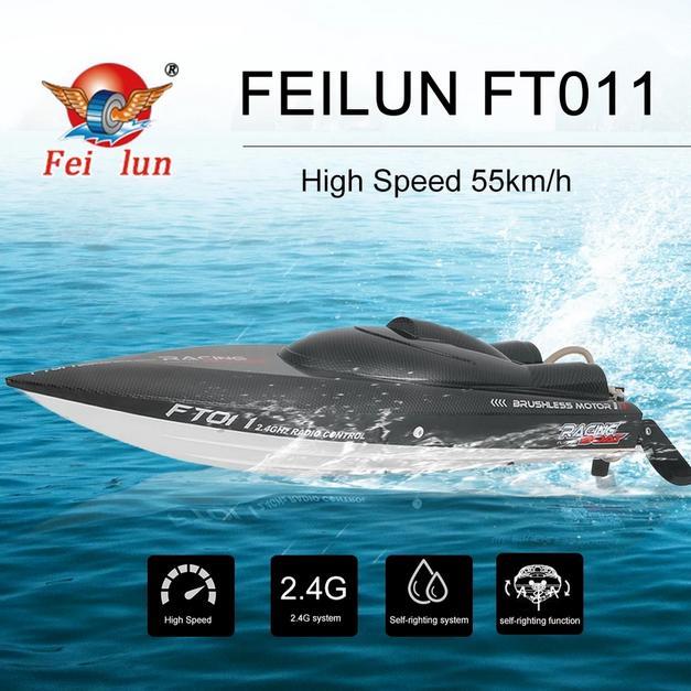 RC Speed Boat FT011 65cm 2.4GHz Brushless Racing Boat Water Cooling System High Speed Remote Control