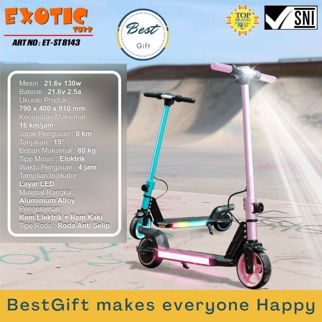 BR EXOTIC SCOOTER ET-ST8143 ELECTRIC SCOOTER - SCOOTER LISTRIK DEWASA