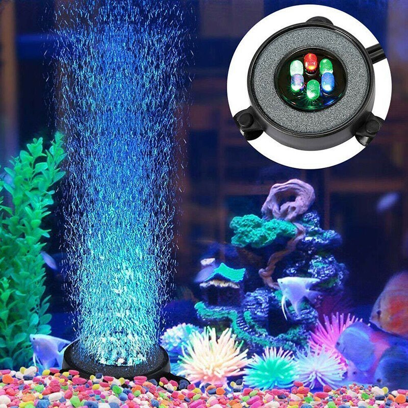 Lampu LED Akuarium Gelembung RGB Submersible Tank Light Bubble - KD-12 - Black