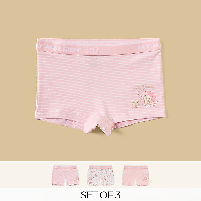 Max Fashions Dalaman Anak Laki-laki Pack of 3 - My Melody Print Boyshorts White Multishade