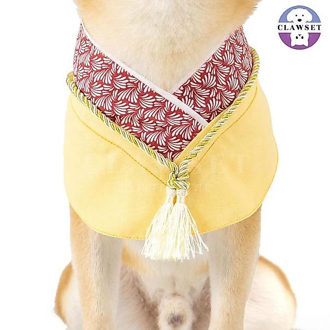 BJ Clawset -  Pet Fashion - Yukata Collar - Inusama Collection - Custard Yellow