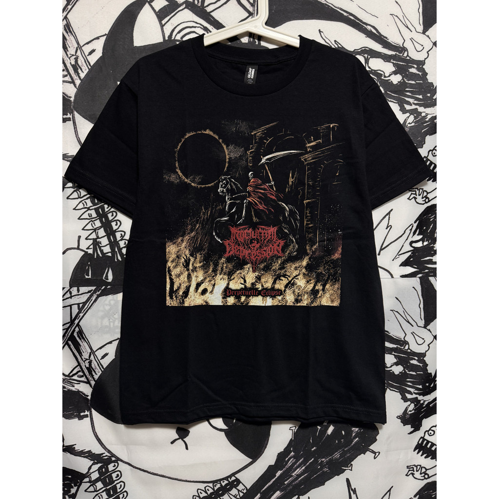 Kaos Pendek Gildan Katun Band Black Metal Prancis Nocturnal Depression