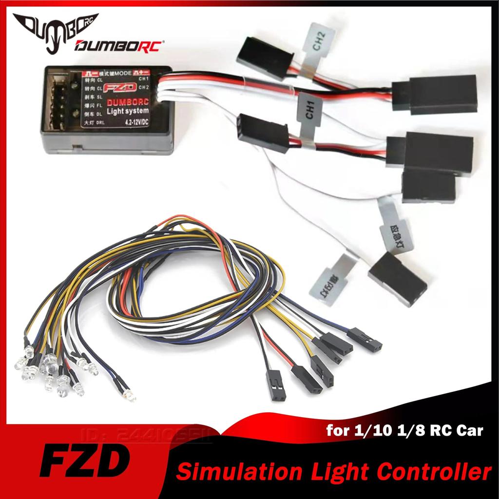 DUMBORC FZD RC Car Simulation Light Controller with 12 LED System Kit for 1/10 1/8 Truck Drift TAMIY