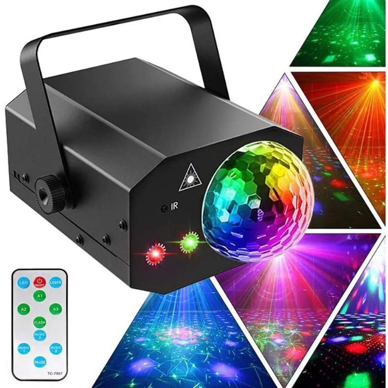 Prim Laser LED Lampu Bola16pola berwarna Ajaib Laser Mini LED Cahaya Terang, Stabil, dan Dinamis Cah