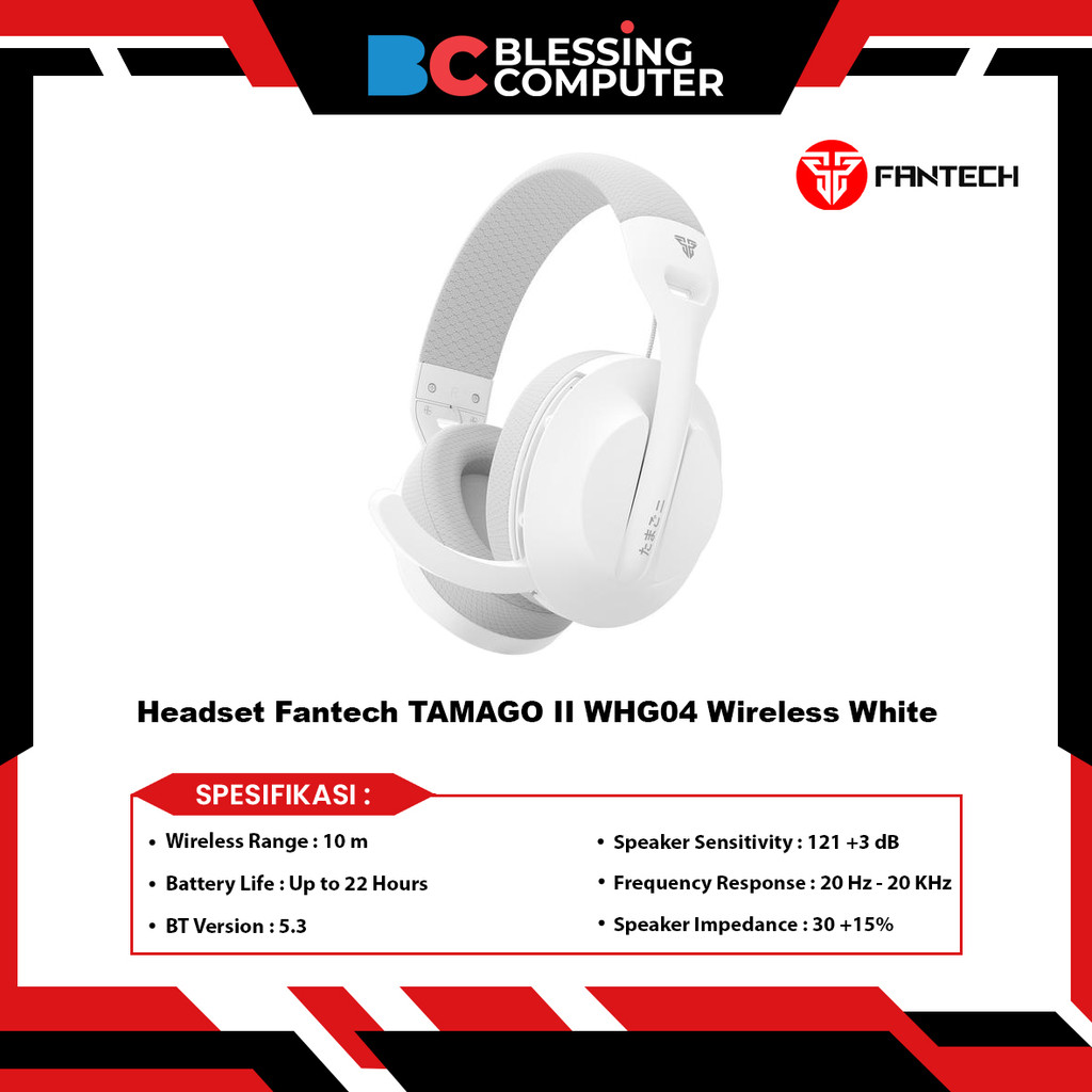 Headset Fantech TAMAGO II WHG04 Wireless White