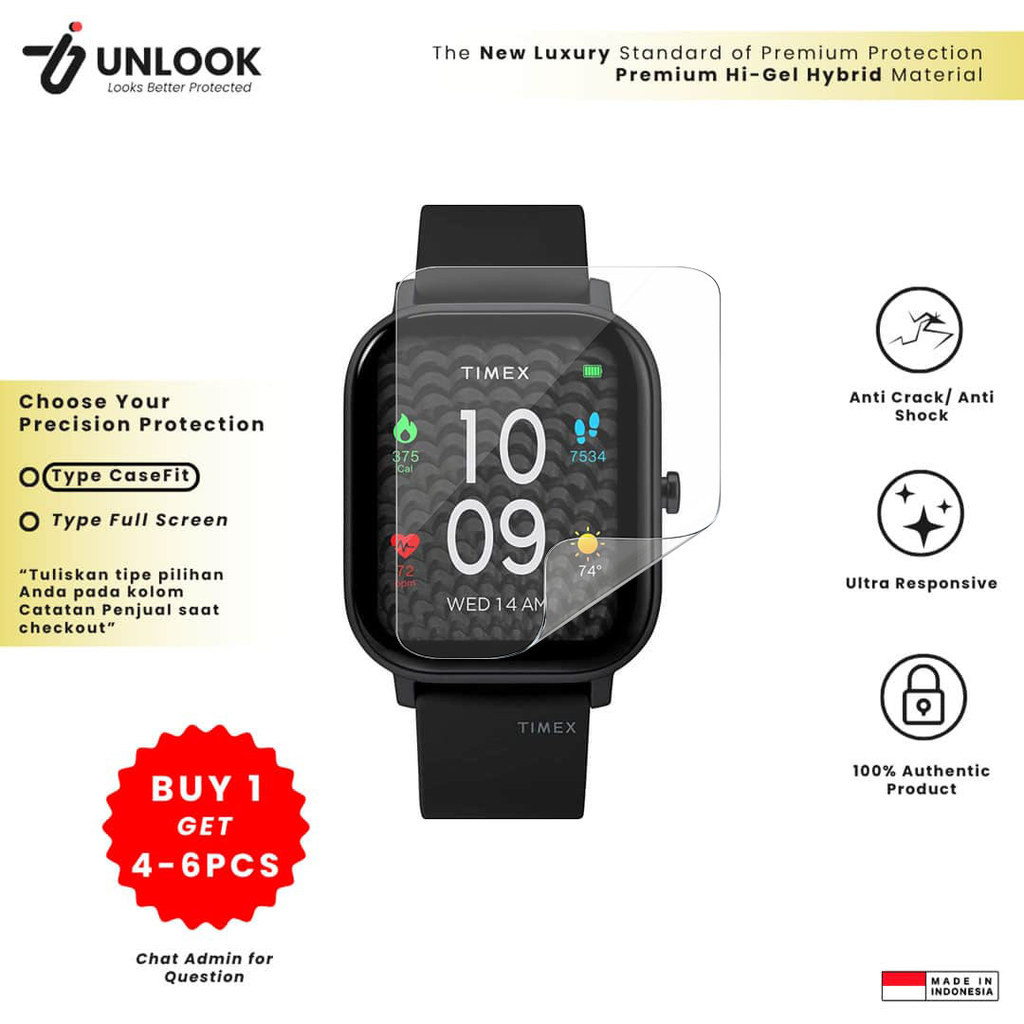 UNLOOK Hi-GEL HYBRID Hydrogel+ Screen Protector for Timex Metropolitan S (Unisex), R (Women's), R (M