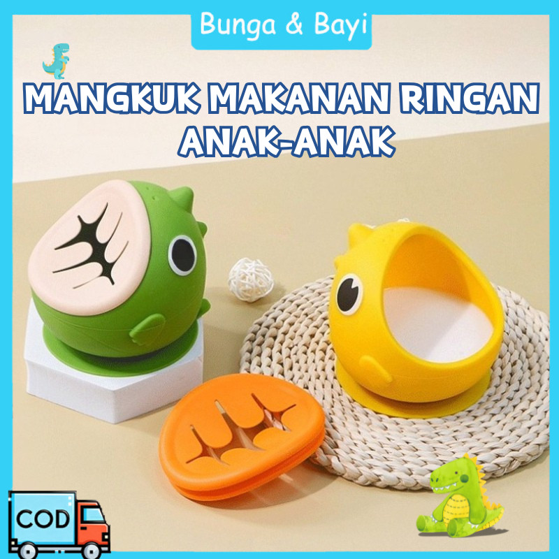 Mangkuk Cangkir Hisap Silikon Suplemen Makanan Anak-anak Mangkuk Dinosaurus Makan Mangkuk Anak-anak 
