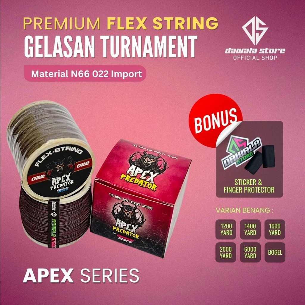 APEX PREDATOR Gelasan MOLOR BAHAN N66 BOBIN HIJAU IMPORT ORIGINAL 020/022 KLOS BOGEL 1500 YARD - IMP