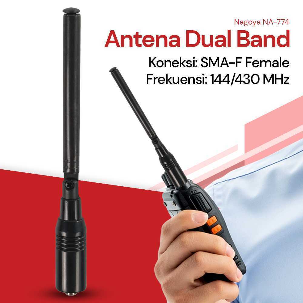 NAGOYA Antena Dual Band NA-774 Pofung UV-5R UV-5RE Plus UV-82 Penguat Sinyal Walkie Talkie HT SMA Fe