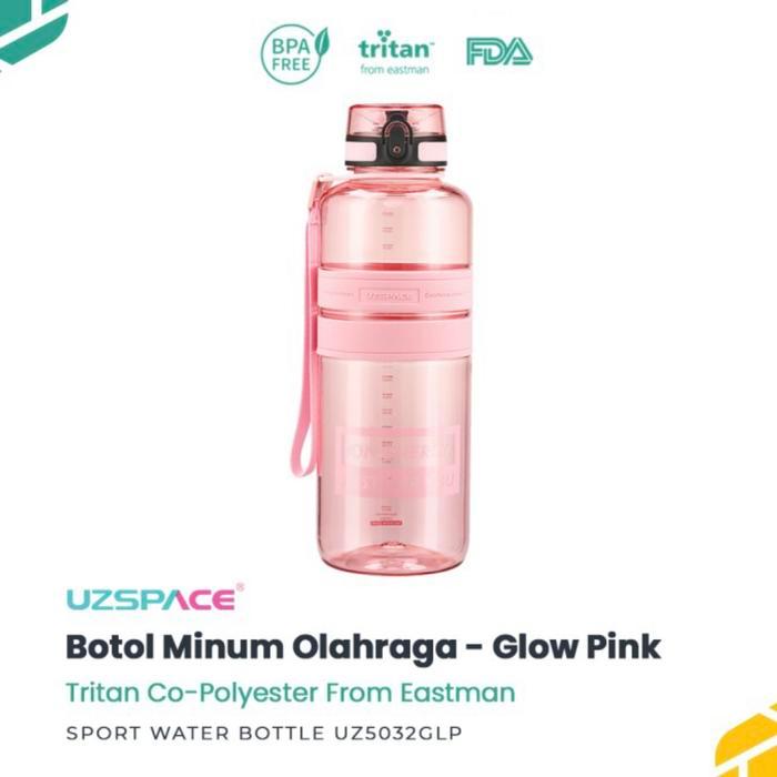 UZSPACE 5032 Botol Minum Olahraga Besar 1.5 Liter USA Tritan - Pink