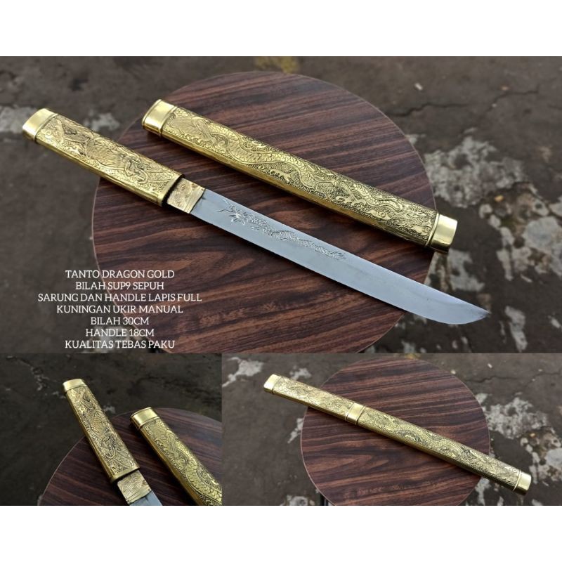 Katana Tanto Kuningan Bilah Sup9 30cm