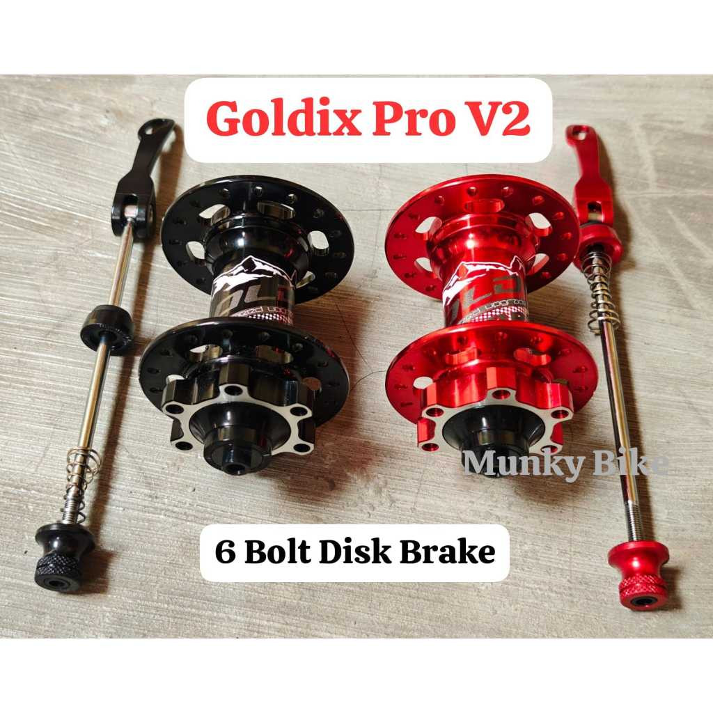 Foto Goldix Pro V2 Hub depan TA 15 x 100 Qr Quick Release 10 x 100 non boost 32 hole six 6 bolt seal bearing