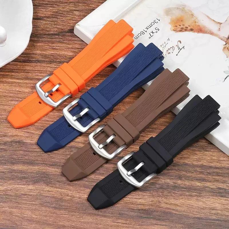 For MK Miael Kors Series MK8184 MK8152 MK9020 MK8730 MK8761 8295 8296 8445 Rubber Watband Convex Sil