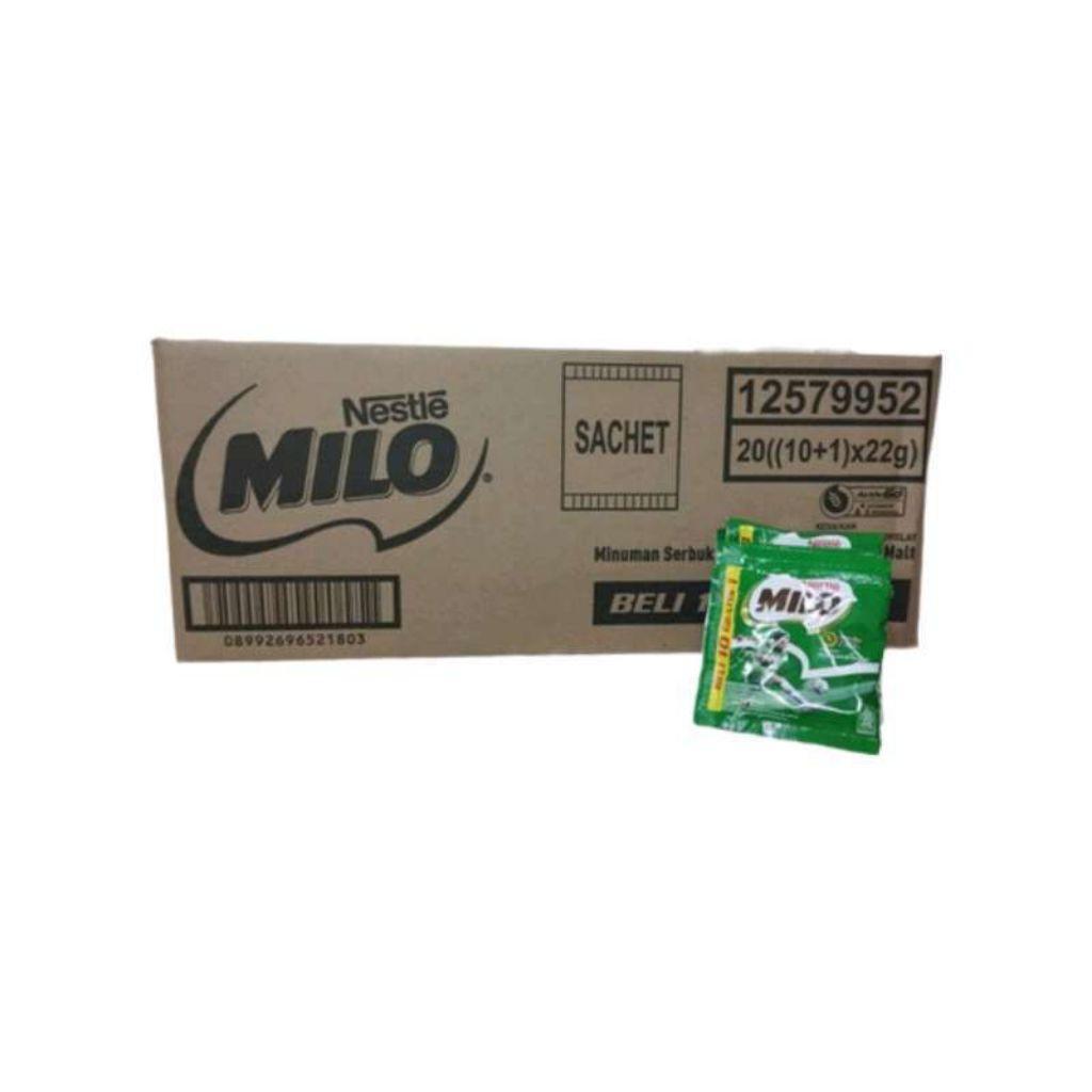 Nestle Milo Activ-go Sachet 22g 1 Dus Isi 20 Renteng | 1 Renteng 11 Sachet | Susu Coklat Bubuk Malt 