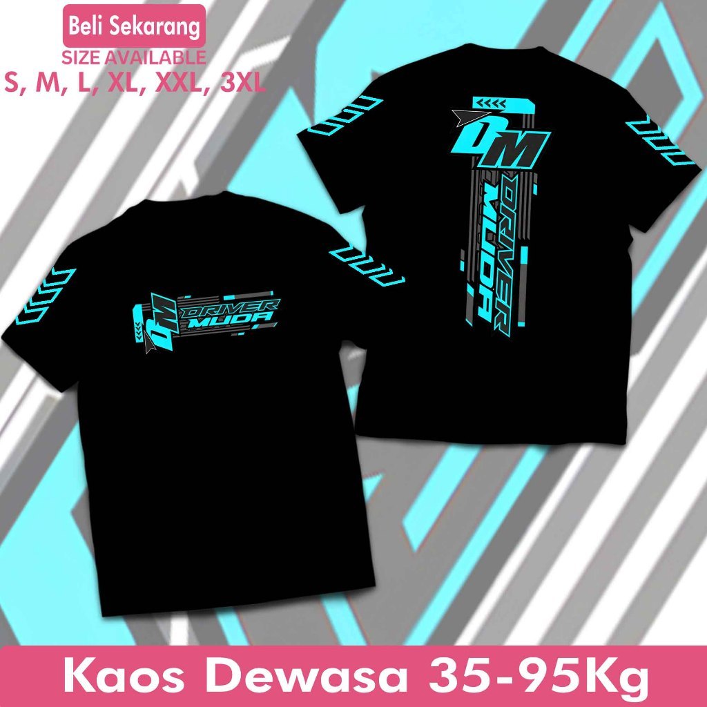 Kaos Pria Tshirt Distro Size S M L XL XXL 3XL Motif PESONA DRIVER MUDA NEON Kaos Katun Combed