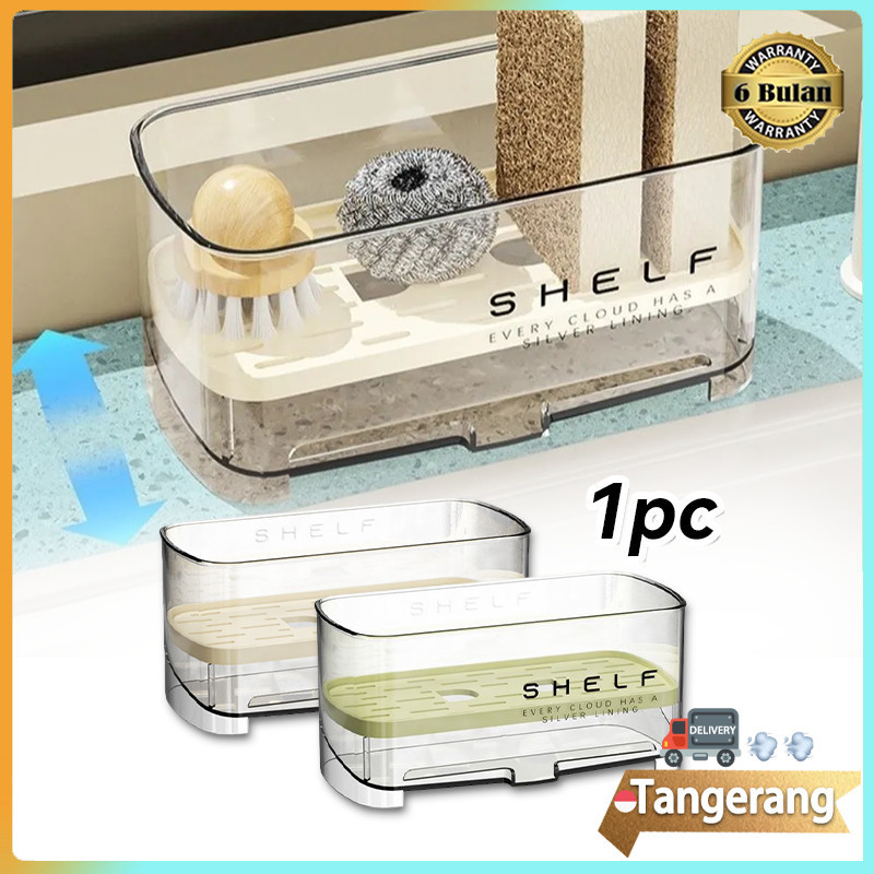 Rak Pengering Meja / Tempat Spons Sikat Cuci Piring Wastafel / Rak Dapur Pengering Air Tiris Anti Sl