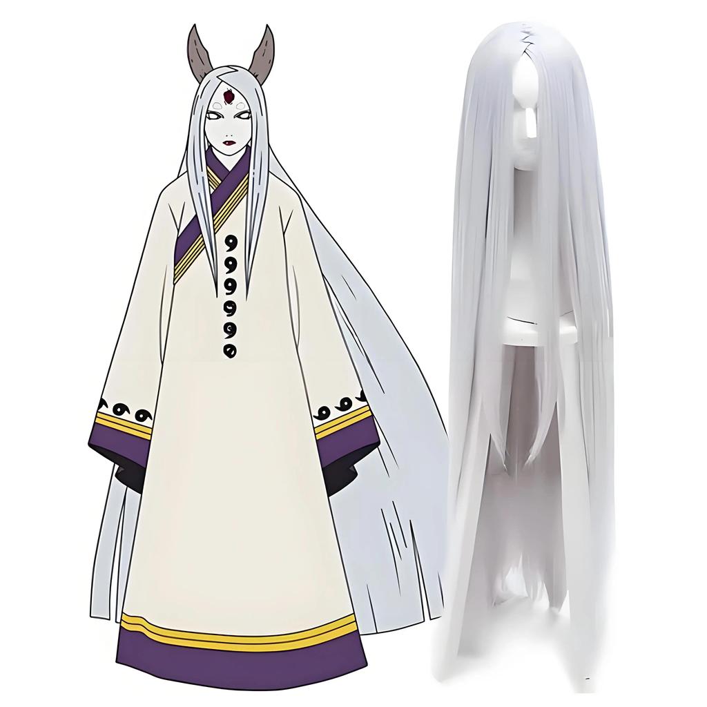 Ōtsutsuki Kaguya Silver Gray Middle-Part Cosplay Wig – 100cm / 120cm / 150cm