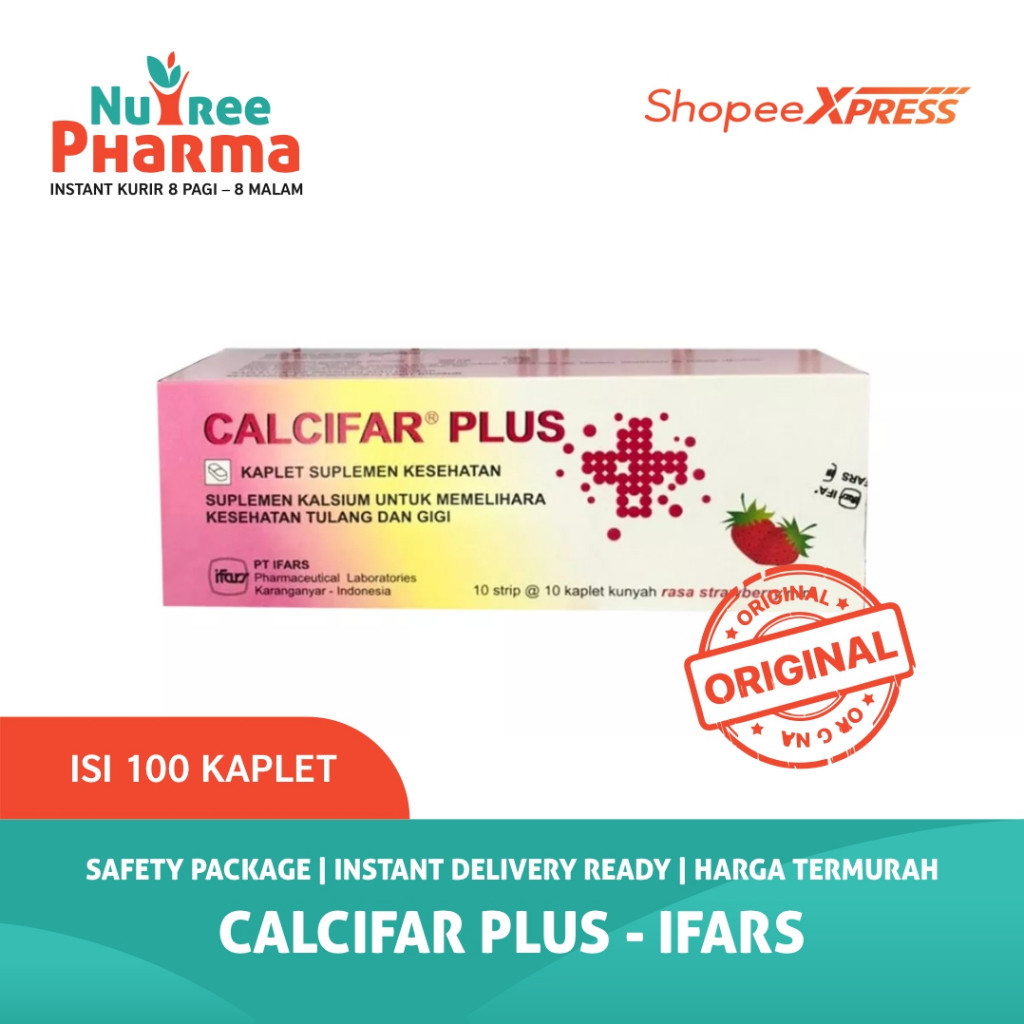 Calcifar Plus isi 100 Tablet Kunyah - Kalsium Ibu Hamil