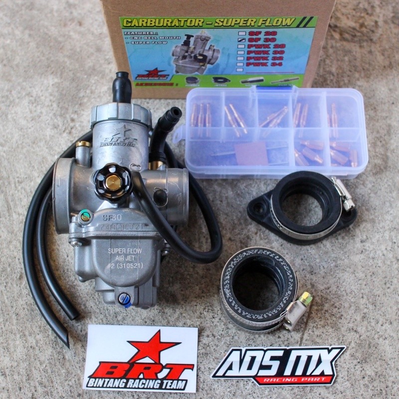 Super Flow BRT Karbu SF PE 24 26 28 30 Bonus Sticker Karburator Carburator  Klx Ninja King pwk Moto1