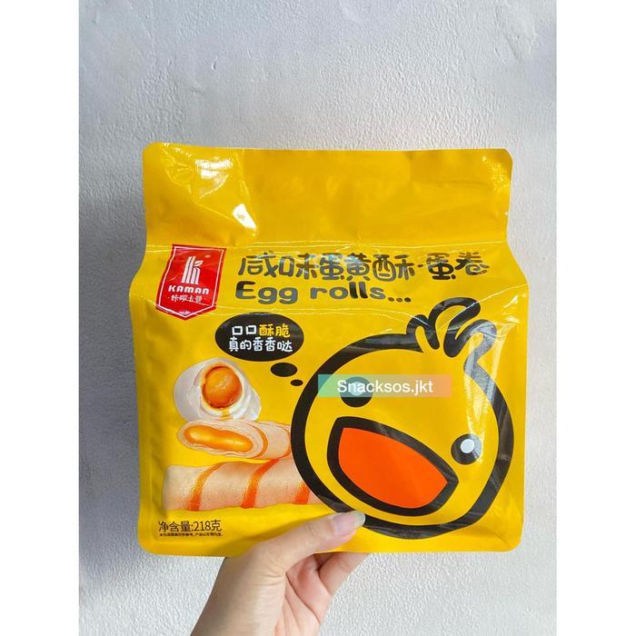 KAMAN CRISPY EGG ROLL CHEESE / EGG ROLL DURIAN / EGG ROLL SALTED EGG YOLK 218GR CREPES - KAMAN SALTE