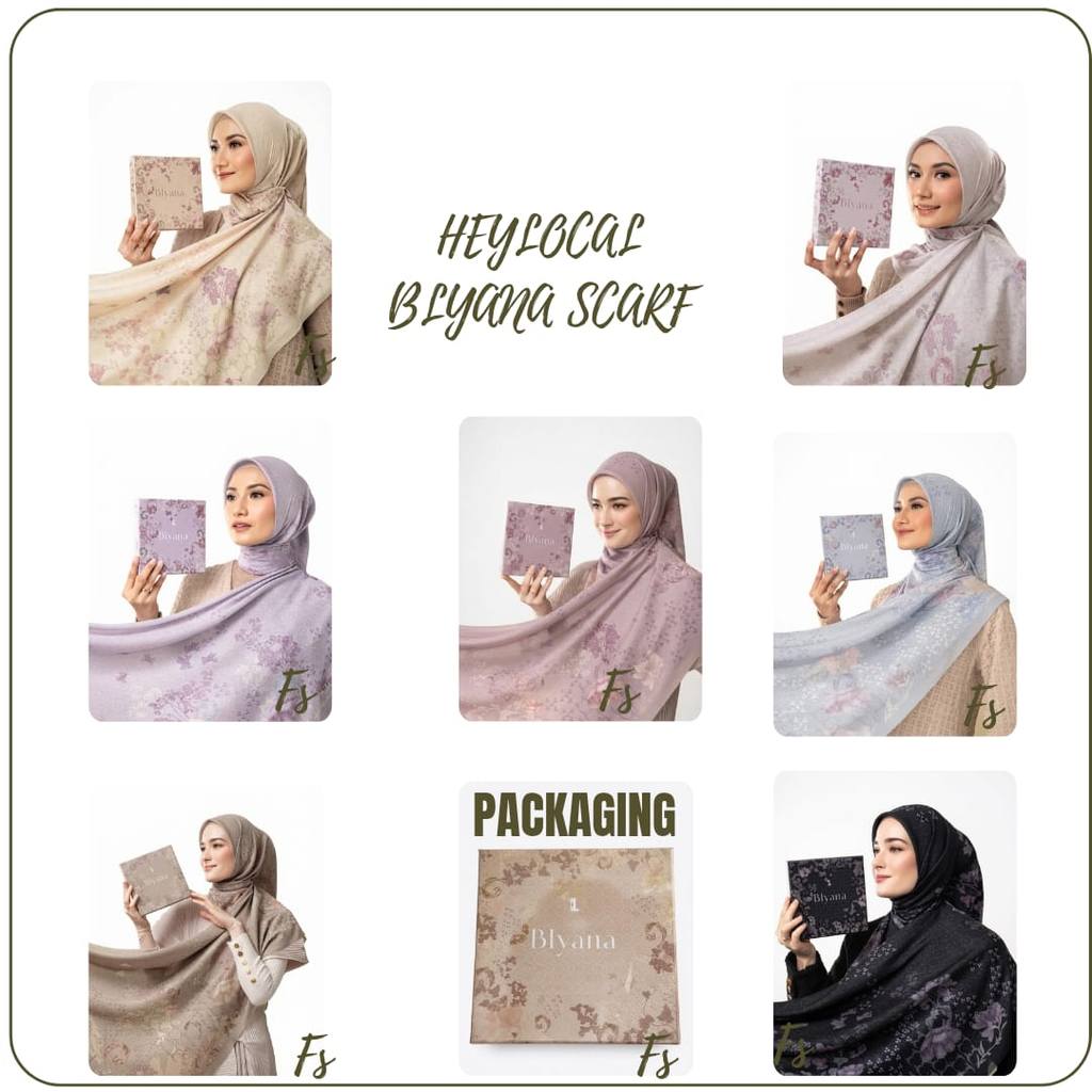 Heylocal Blyana Scarf Voile Lasercut Mewah Lengkap dengan Hard Box