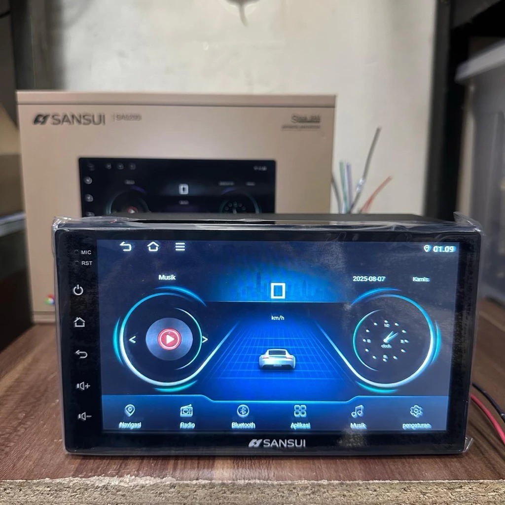 Headunit Android 7 Inch Sansui Classic Series SA5200i Ram 4/64GB Qled Carplay