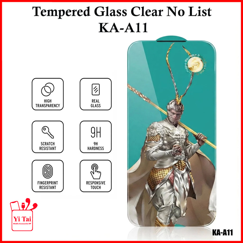 KA-A11 Tempered Glass Clear No List Monkey King For Itel A05S A80 A70 A60 A60S A50 A49 City 100 P65 