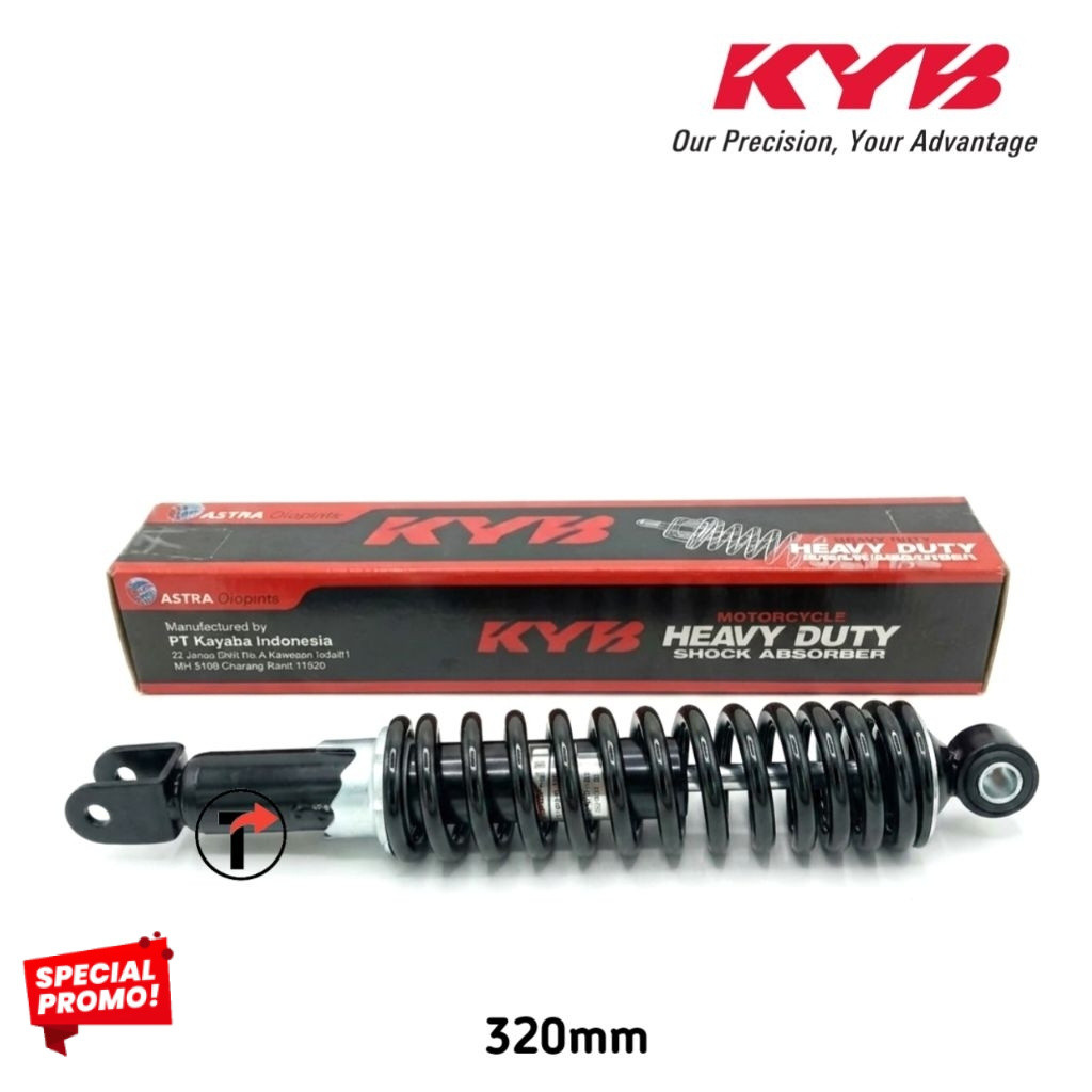 SHOCK BELAKANG KYB OZ SERIES HEAVY DUTY KYOS OZ71102H BLACK (ALL MATIC 320MM, VARIO, BEAT FI, SCOOPY