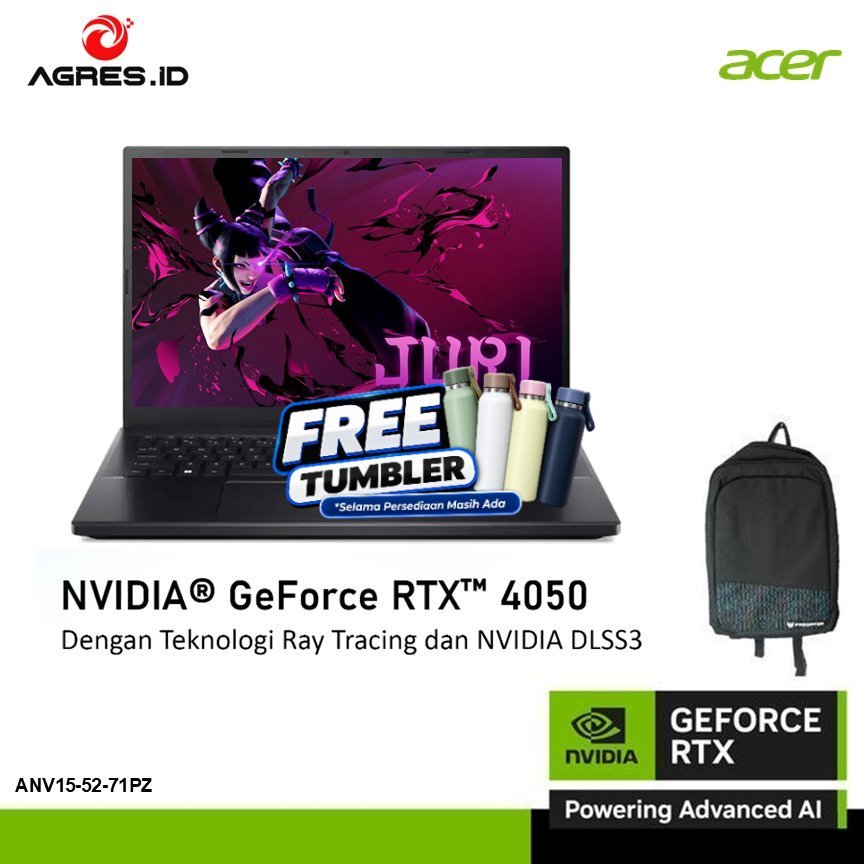 ACER NITRO V 15 ANV15-52-71PZ - CORE 7 240H RTX4050 6GB - RAM 16GB 512GB W11+OHS+M36B 15.6FHD IPS 18