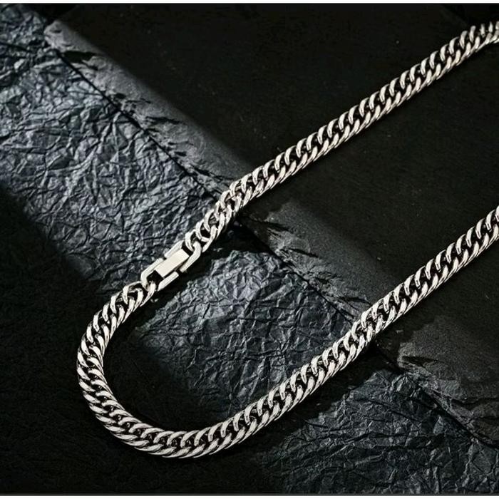 Kalung Rantai Rapet Kualitas Titanium Pengait Klip Kalung Pria Wanita Asli Stanliess Steel 316L - pe