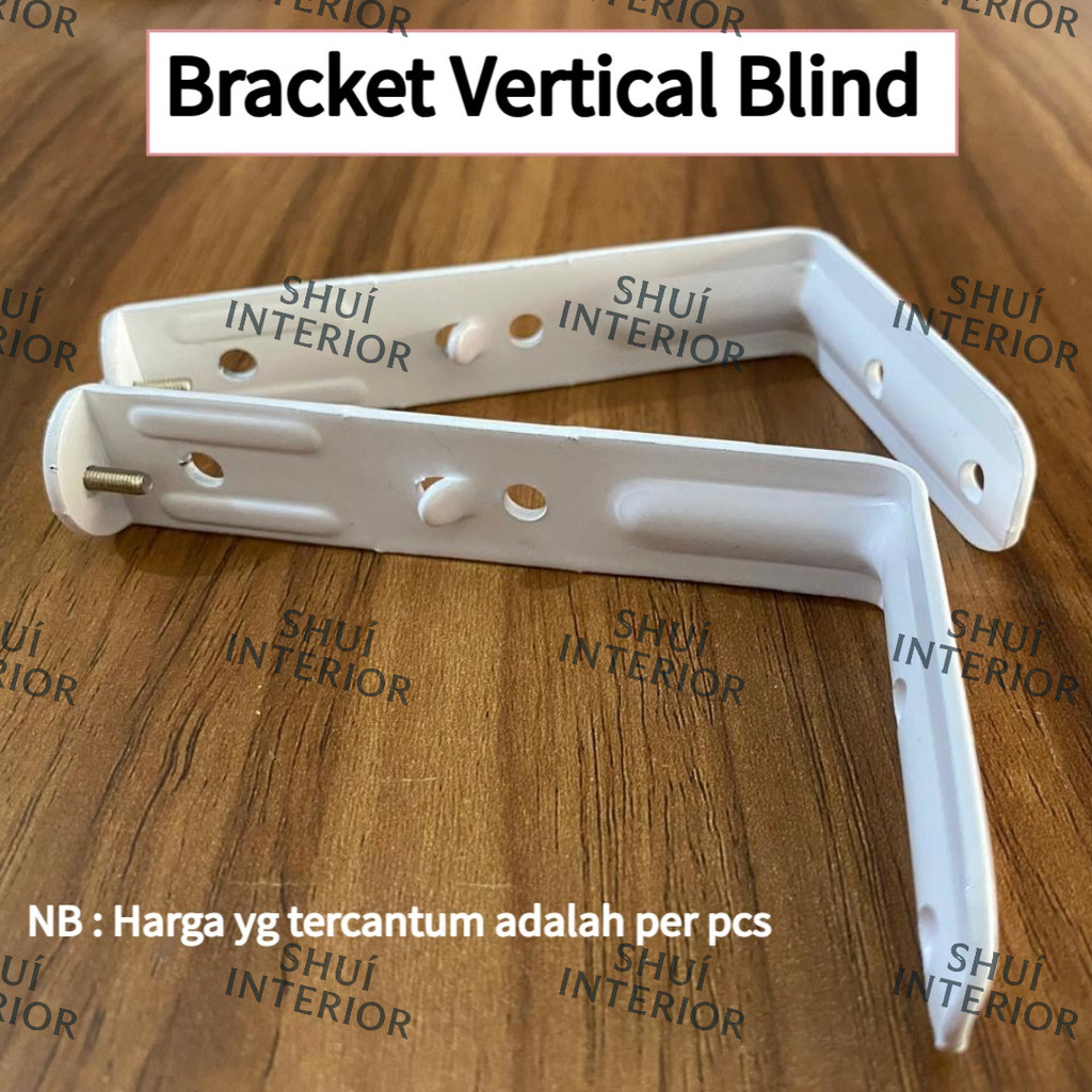 ( 1pcs ) Bracket Vertical Blind / Kaki Rel Vertical Blind Putih Bahan Tebal