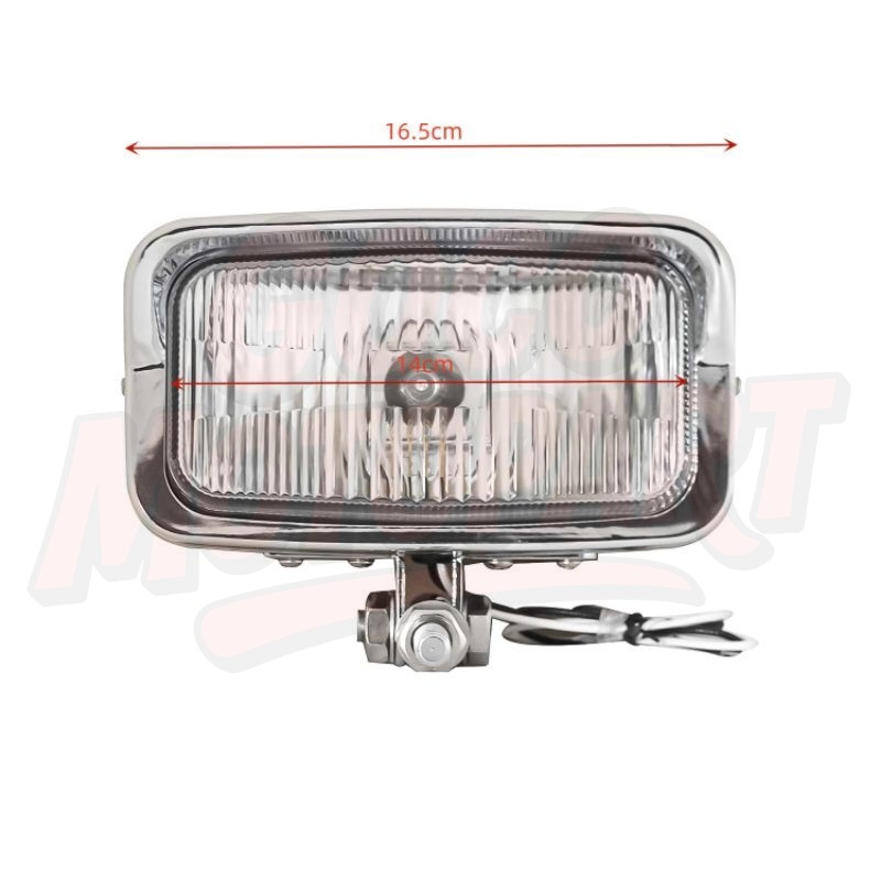 LAMPU DEPAN CHOPPER HEADLIGHT KOTAK SQUARE BOBBER FLATTRACKER SCRAMBLER