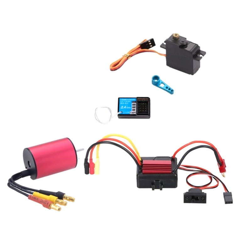 AUTO RC Car Brushless Motor RC Car Metal Steering Servo RC Car 35A Brushless ESC RC Upgrade Parts RC
