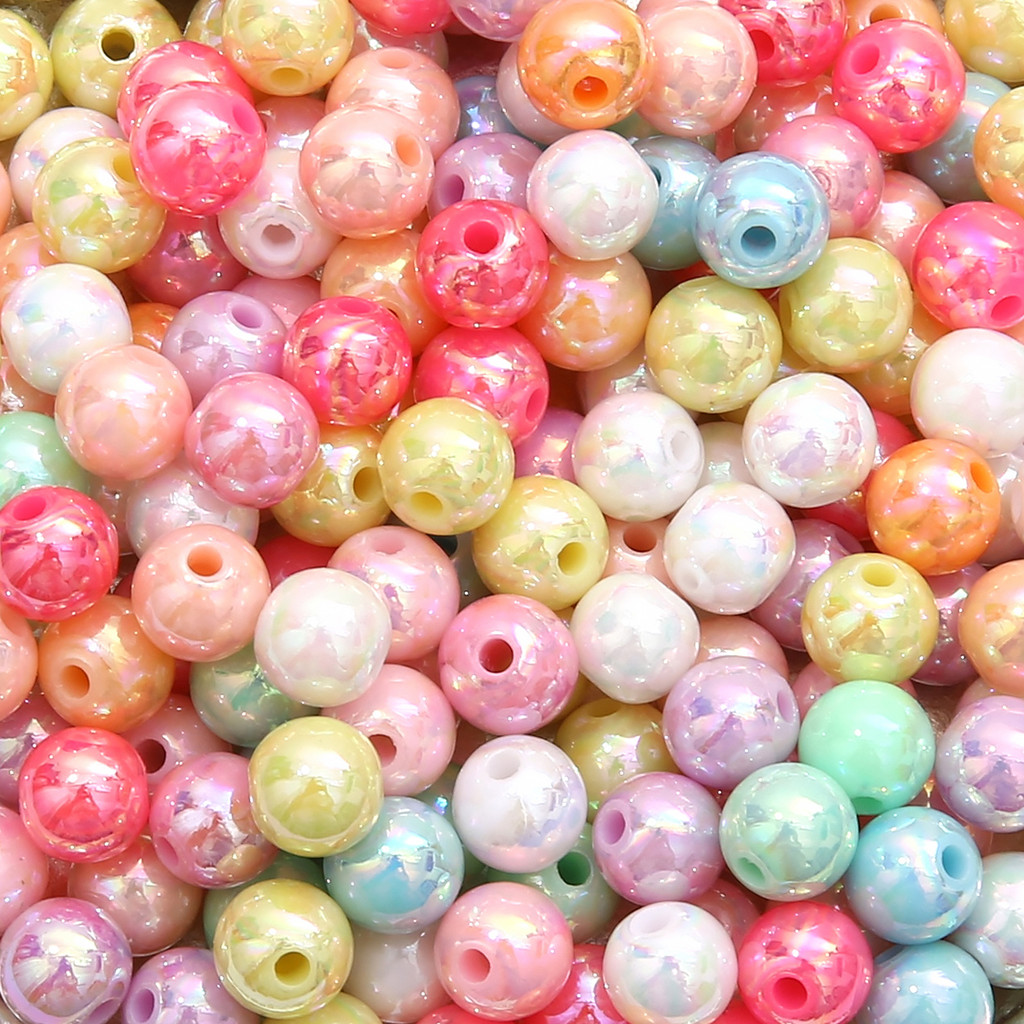 6/8/10/12/14mm Acrylic Solid Colored Colorful Round Beads Unique Loose Beads Handmade DIY Jewelry Ne