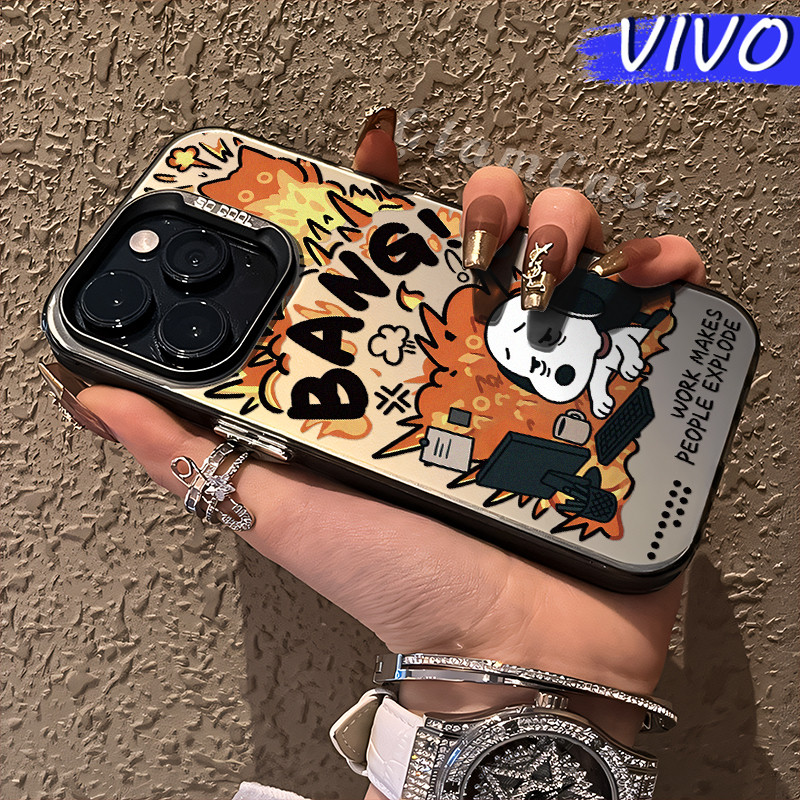 Lucu Snoopy Glossy Hologram PC Case VIVO Y17s Y12 Y12S Y15s Y21 Y03 Y16 Y22 Y18 Y02 Y17 Y27s Y30 Y91