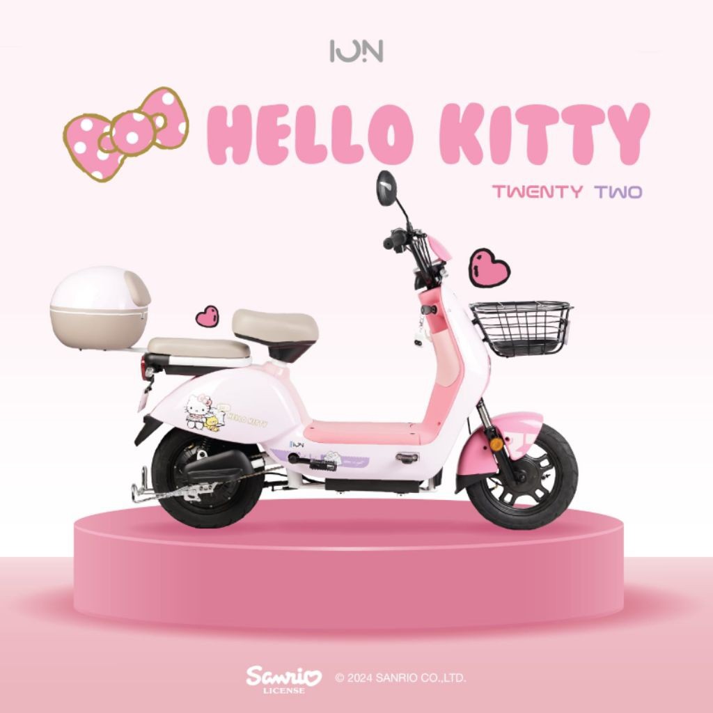 SEPEDA LISTRIK CINNAMOROLL / HELLO KITTY /ION FIVE GARANSI RESMI