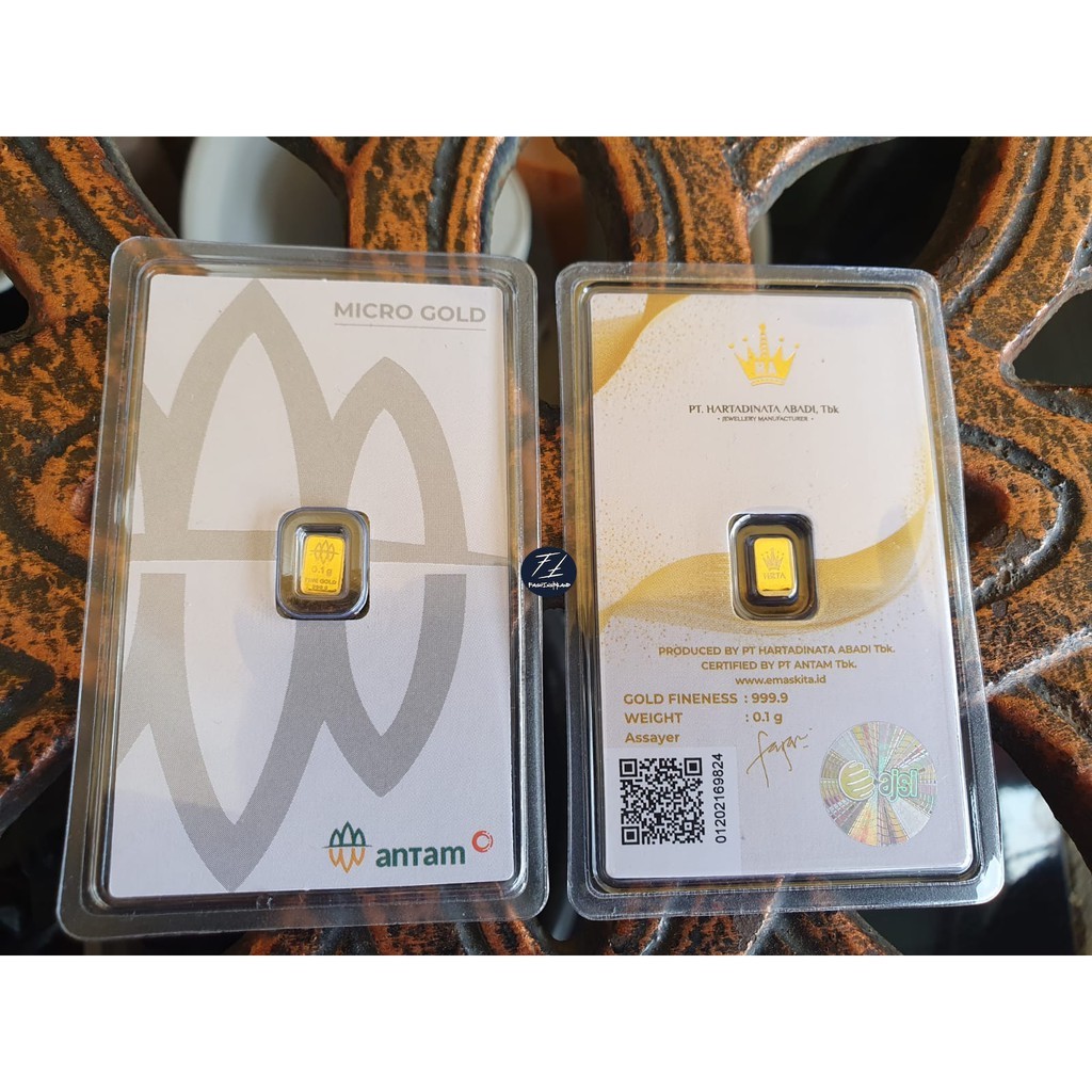 [Asuransi DA] Emas Logam Mulia ANTAM X PT HARTADINATA ABADI Tbk MicroGold Micro Gold 0.1Gr 0.1Gram 0