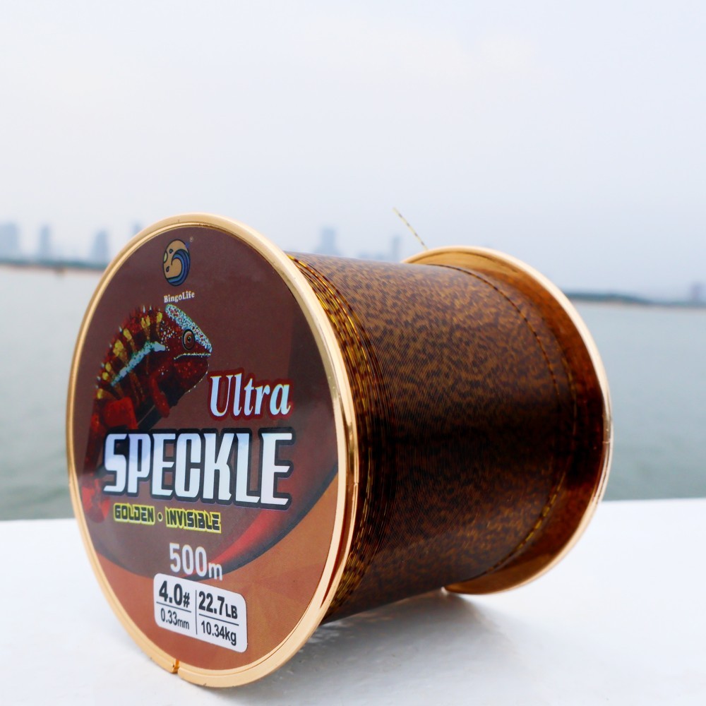 Bingolife Senar Pancing Golden Speckle 500m Nilon Premium Kuat dan Lembut