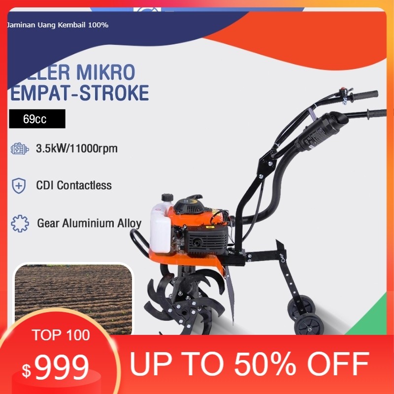 Elementmax Mesin Bajak Sawah Tiller Cultivator Mesin Traktor Mini Maestro Mesin Traktor Sawah Bajak 