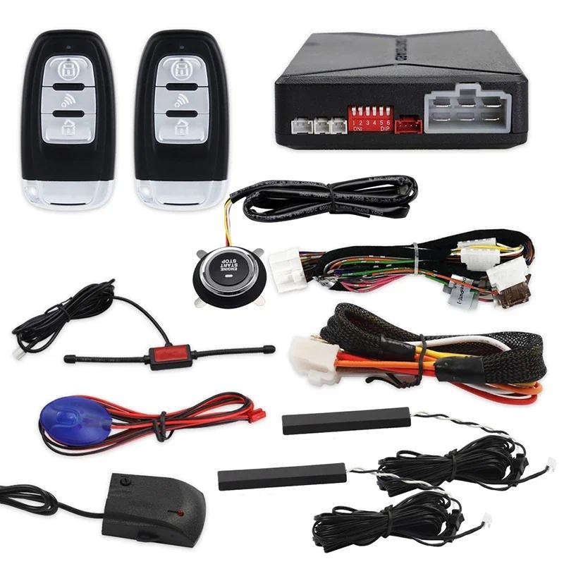 Shock ning Pke Keyless Entry Car Alarm Security System Push Button Starter Remote Engine Start Stop
