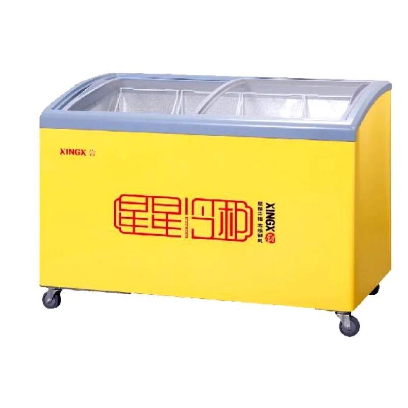 Commercial Ice Cream Popsicles Display Sliding Glass Door Chest Freezer Chest Showcase Freezer Ice C