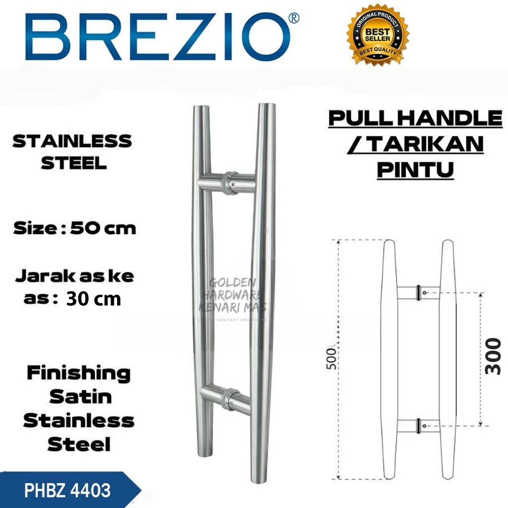 BREZIO PHBZ 4403 Pull Handle Gagang Pintu Rumah Minimalis 2 Daun 500MM Stainless