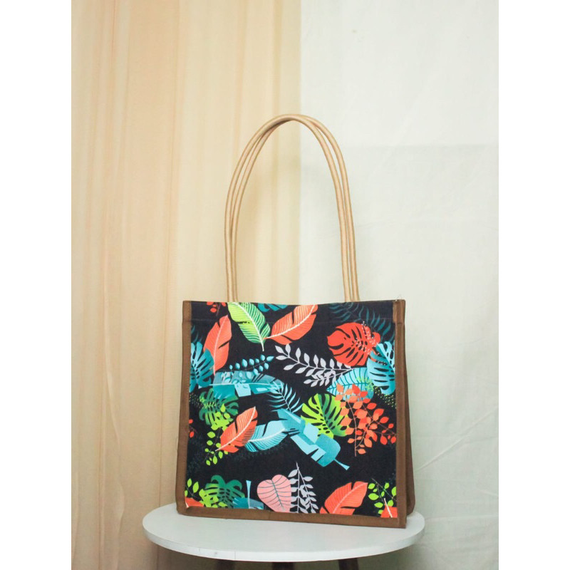 Tas Jinjing Kanvas Tote Kotak Tali Sumbu Handbag Kanvas Kecil Motif Tali Sumbu Tas Mukena Tas Tote t