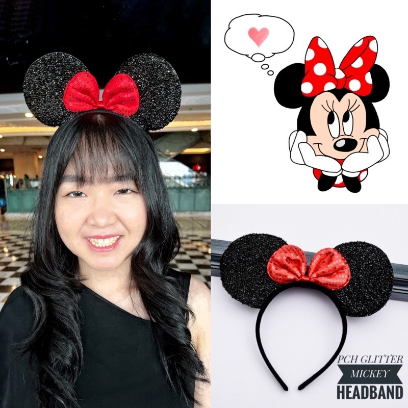 KIBAR BANDO MICKEY MOUSE GLITTER JUMBO / BANDO MIKI / BANDO MICKEY GLITTER / MICKEY MOUSE HEADBAND B