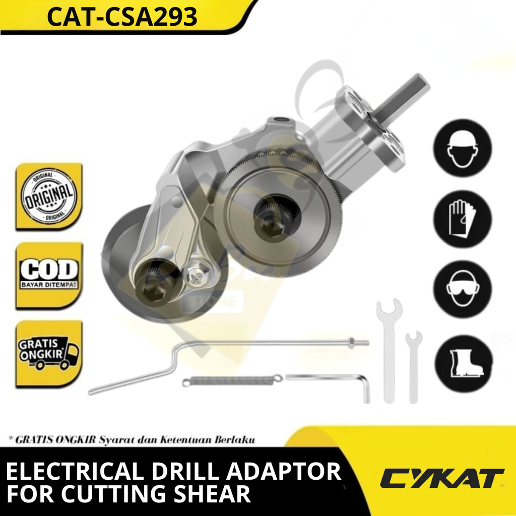 CYKAT Adaptor Bor Pemotong Seng Alat Pemotong Lembaran Logam - Adapter Bor Gunting Pemotong Plat Sen