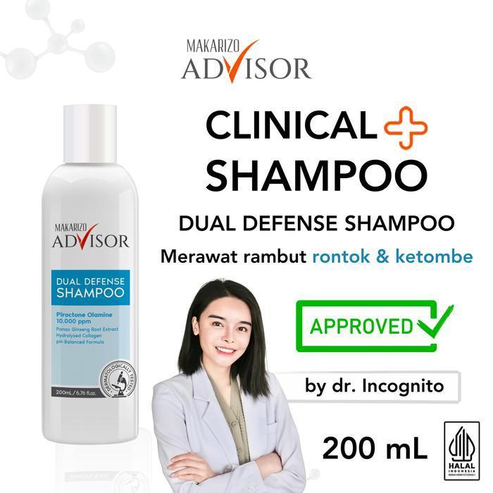 (Heppy Mall) Makarizo Advisor CLINICAL SHAMPOO - Dual Defense Shampoo 200mL / Sampo Rambut Rontok da
