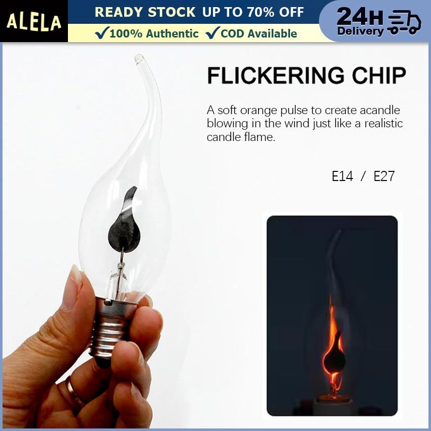 Lampu Bohlam LED Api Candle Flicker Flame Fire 3 Watt Lampu Lilin Sembahyang Candle Lamp Light E14 E