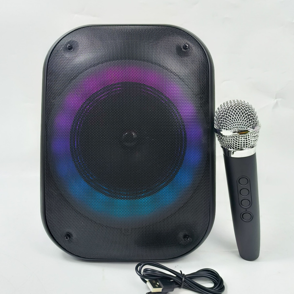 Speaker Bluetooth Portable Fleco F-6581 XT 10Watt BT FM AUX 6.5 inch DC5V Battery 1800mAh Free Mic W